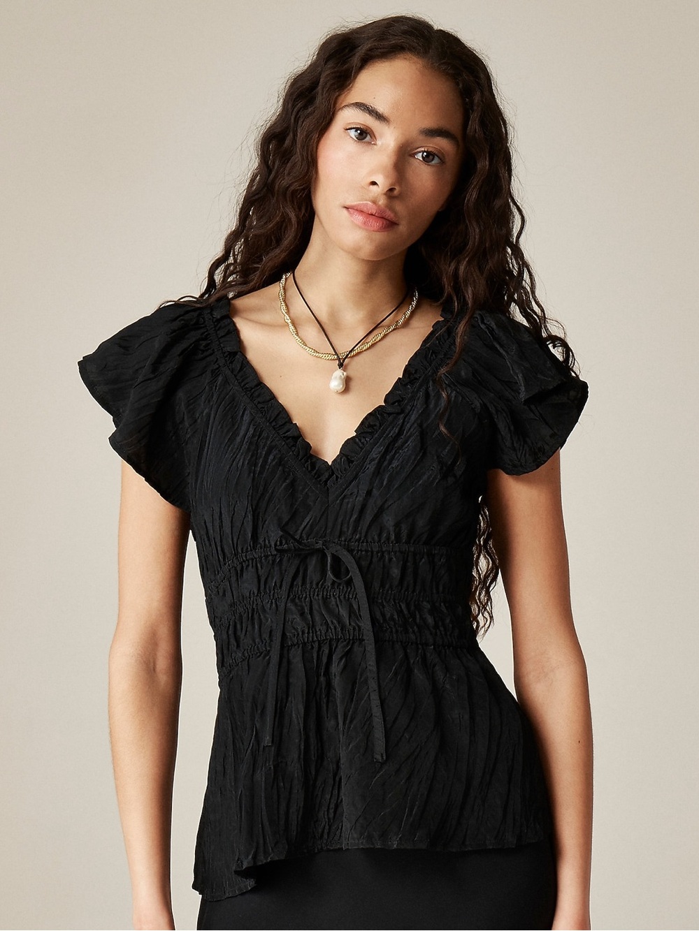 J. Crew Palermo top Black Size XL